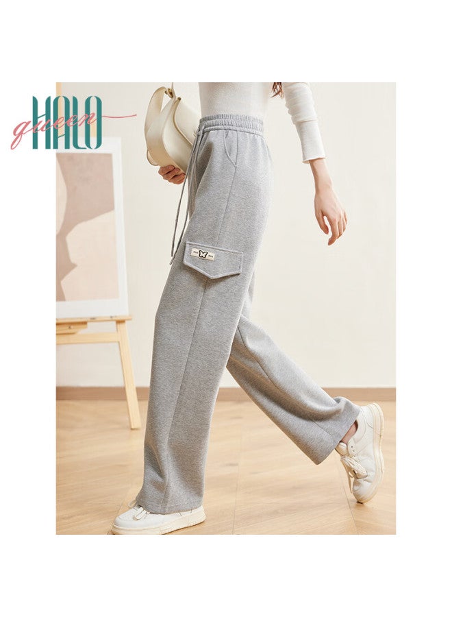 HALOQUEEN Halo Queen Women's Casual Pants For Spring And Autumn, Drawstring, Fake Pockets, Loose Straight-leg Versatile Sports Trousers, New Product H143r1001 - Image 5
