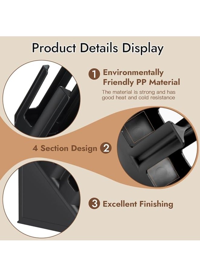Cup Dispenser Plastic Cup Holder Coffee Cup Holder Cup Storage Organizer with 4 Compartment Paper Cup and Lid Holder，Paper Cup Holder for Countertop Bar, Beverage Cup, Kitchen, Breakroom Restaurant  - Image 2
