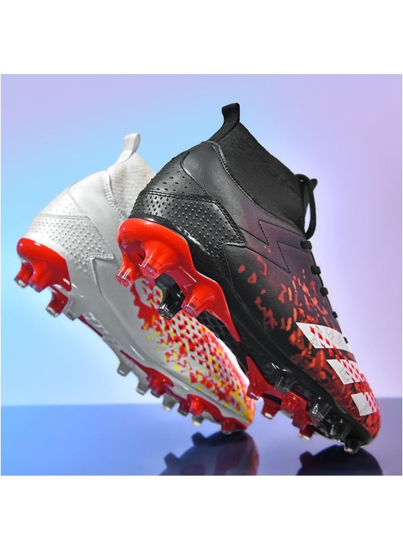 Loquat High-Top Cleats Competition Sports Football Shoes Red/Black  - Image 1