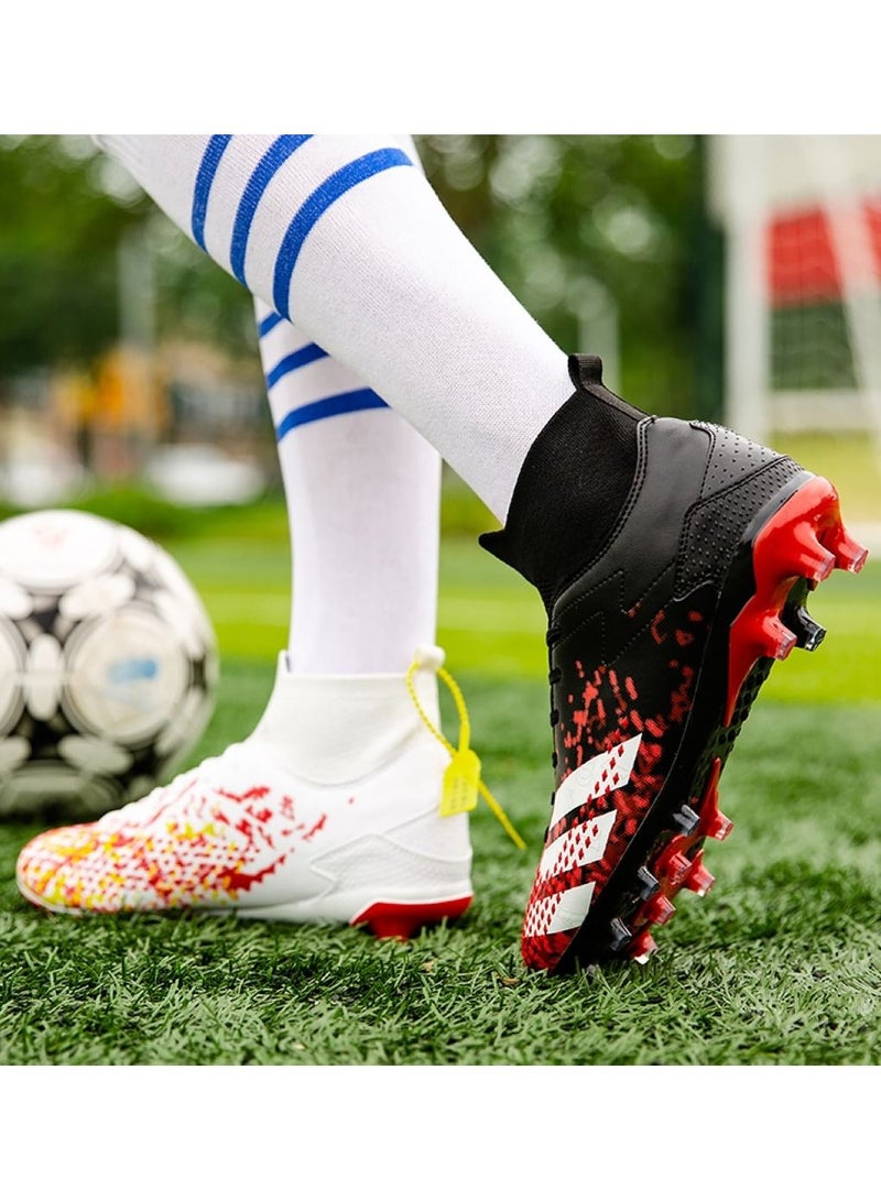 Loquat High-Top Cleats Competition Sports Football Shoes Red/Black  - Image 2