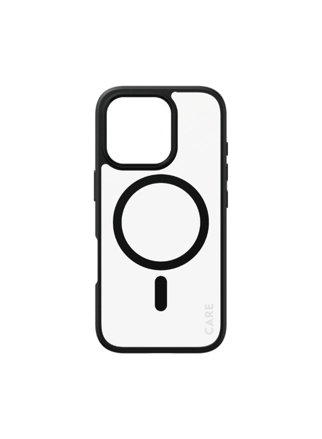 PanzerGlass حافظة بانزر جلاس كير فلاج شيب للقتال الحضري مع ميغ سيف لهاتف آبل آيفون 16 برو 6.3" 2024 | حماية من السقوط حتى 15 قدم، مضادة للاصفرار، تصميم نحيف، حافة كاميرا مرتفعة، متوافقة مع ميغ سيف - سوداء - Image 1