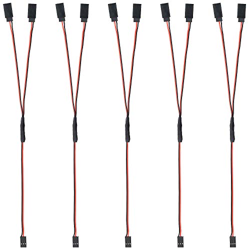 Sutemribor 30cm Remote Control Y Servo Extension Cable Male to Female Pack of 5 - Image 1