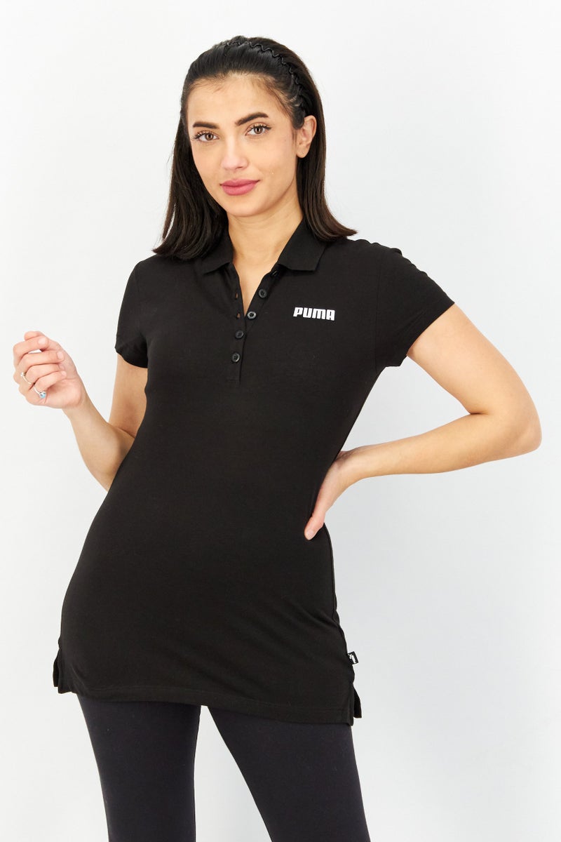 PUMA Women Sportswear Fit Short Sleeves Outdoor Polo Shirt, Black  - Image 1