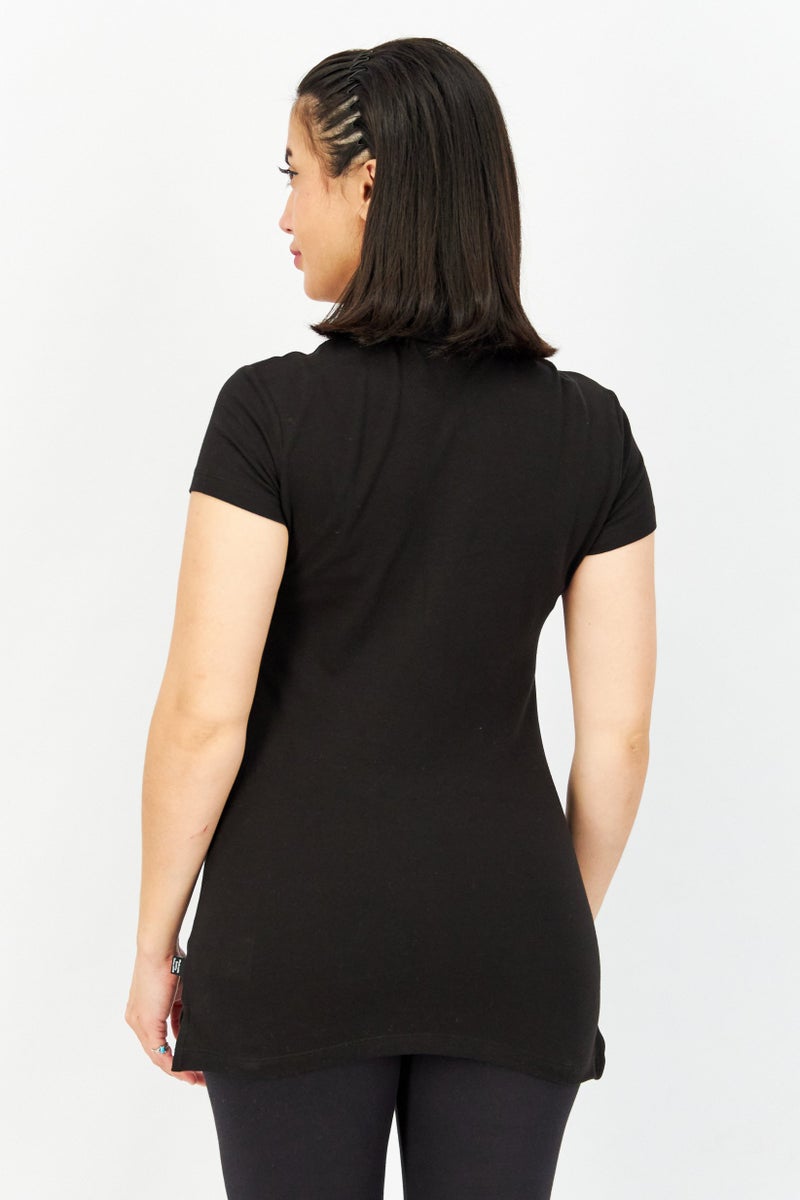 PUMA Women Sportswear Fit Short Sleeves Outdoor Polo Shirt, Black  - Image 3