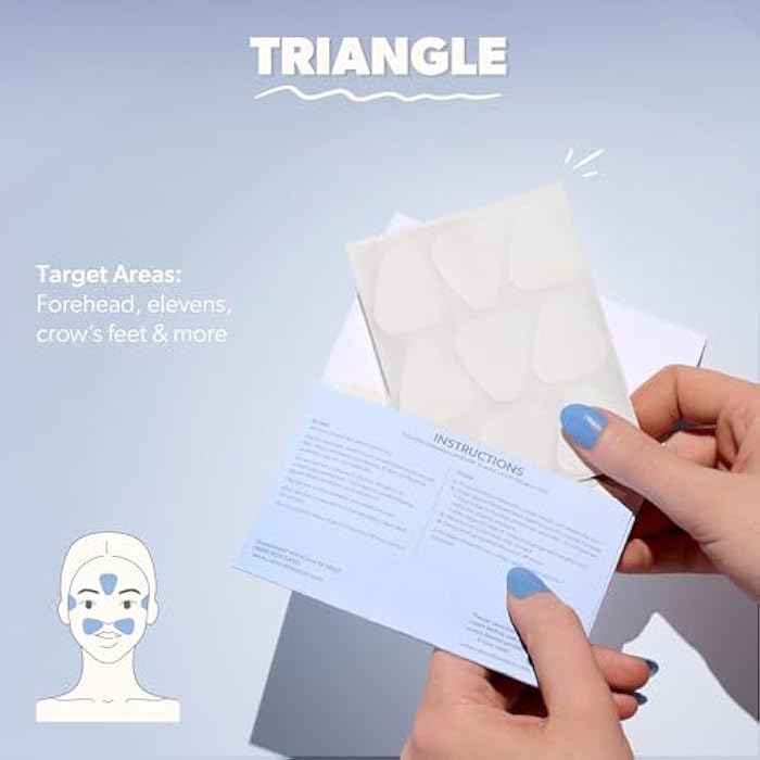 Smoothies Triangle Wrinkle Patches for Face Overnight - Facial Patches for Elevens, Crows Feet and more, 144 Facial Adhesives per Box - Face Tape, Made in the USA - Image 2