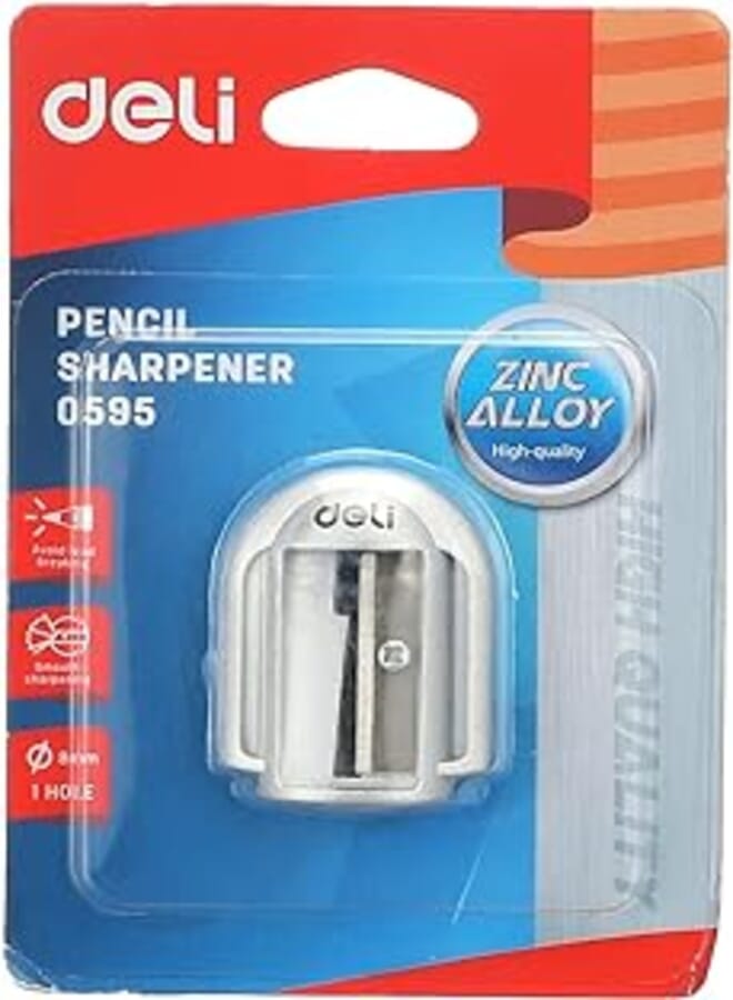 Deli Pencil Sharpener Silver - 0595