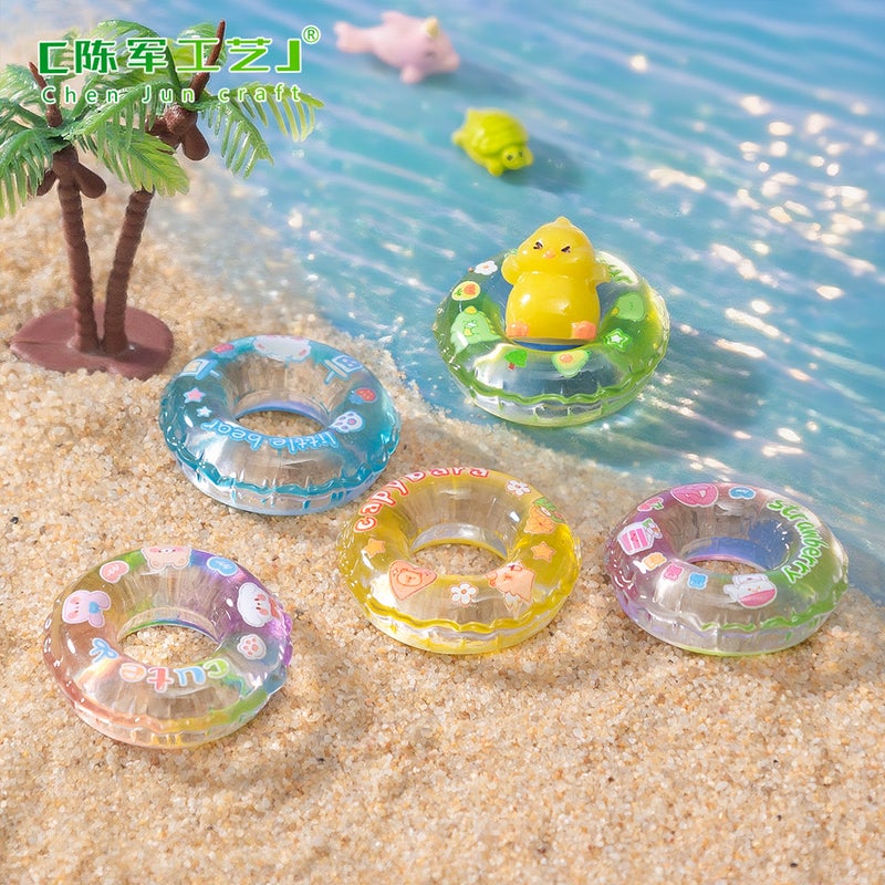 Glow-in-the-Dark Cartoon Swimming Ring Aquarium Decoration - Image 3