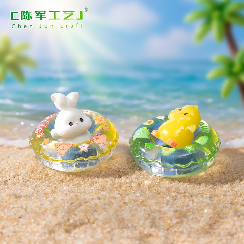Glow-in-the-Dark Cartoon Swimming Ring Aquarium Decoration - Image 4