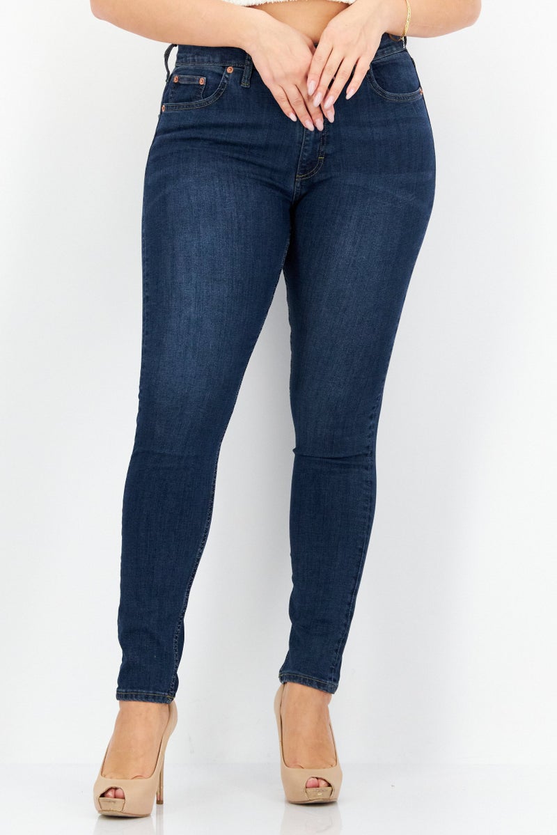 French Connection Women Skinny Fit Plain Stretchable Jeans, Blue - Image 1