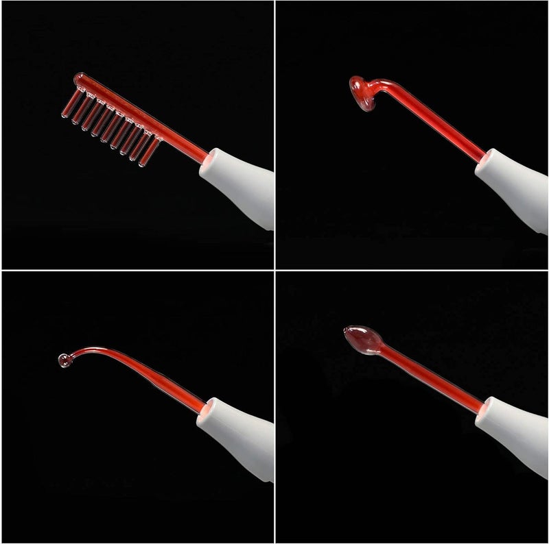 Veentus Portable High Frequency Machine Facial Wand Acne for Skin Tightening Acne Spot Wrinkles Reducing Puffy Eyes Dark Circles Dispel Freckle 4 in 1 Handheld High Frequency Machine for Face & Hair - Image 4