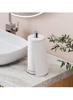 Generic Paper Towel Holder Stainless Steel Countertop Waterproof Marble Weighted Base One-Handed Tear Paper Stainless Steel Paper Towel Holder for Kitchen Bathroom Hold Any Type of Paper Silver  - Image 3