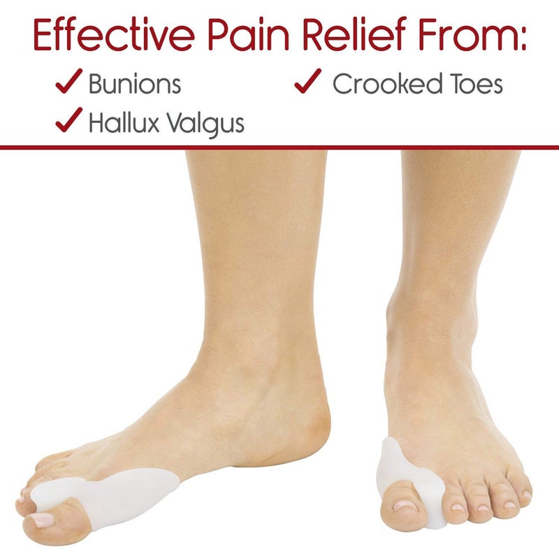 Ditya Enterprise Gel Bunion Guard, Corrector, Toe Spreader (One Pair) Pain Relief from. Two Finger Toe Separator Hallux Valgus- Crooked Toes, Pressure, corrector, Straighten toe structure. - Image 3
