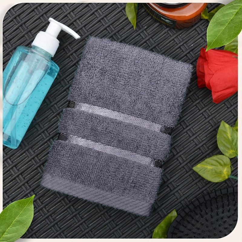 Towelogy مجموعة مناديل Towelogy® الفاخرة من القطن المصري، ناعمة جدًا وقابلة للامتصاص العالي، مقاس 30 × 30 سم، بوزن 500 جرام لكل منديل (عبوة تحتوي على 4 مناديل، لون رماد الفحم) - Image 4