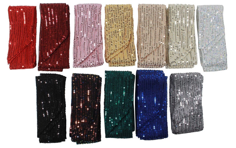 HiParty HI-party Small scarf with fashionable sequins for decoration (Silver), General size - Image 3