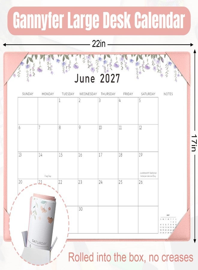 Gannyfer Desk Calendar 2026 with Desktop Mat, Simplified Large 22" x 17" Desktop Pad Calendar, 18 Month Desk Calendar, Use Jan 2026 to June 2027, Office Supplies Perfect for Home School and Office - Pink(6 Stickers Included) - Image 4