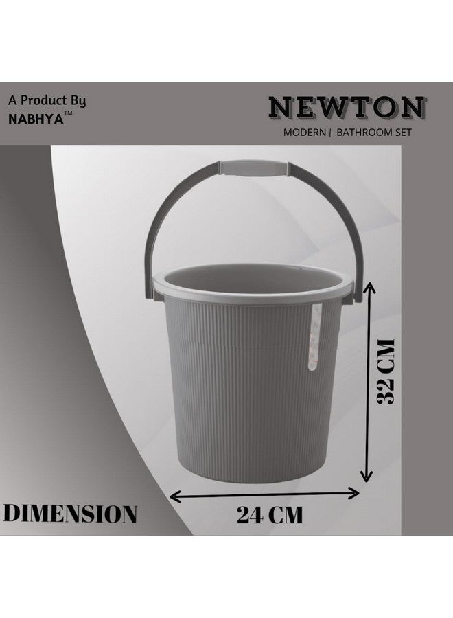 Nabhya Newton Combo of 3 pcs Bathroom Accessories Set Plastic Bathroom Set with 20Ltr Plastic Bucket, Small Mug and Big Stool for Home, Kitchen & Bathroom (Dark_Grey1) - Image 5