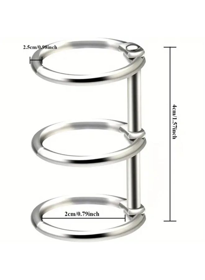 3 Ring Metal Binder Book Rings 20mm Inner Diameter Durable Metal Construction for Travel Diaries Photo Albums and More Easy to Use and Secure Silver Color - Image 2