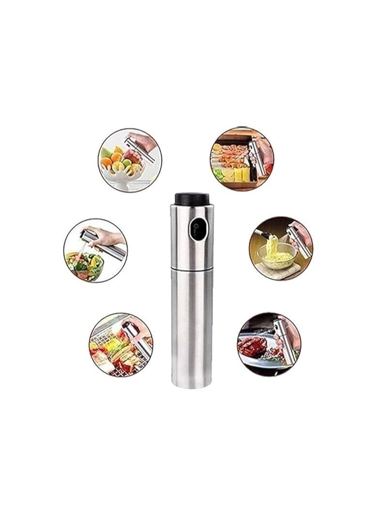 Stainless Steel Oil Sprayer 100ml - Precise and Easy Distribution of Oil and Vinegar, Perfect for Improving Your Cooking and Preparation Experience in Kitchen