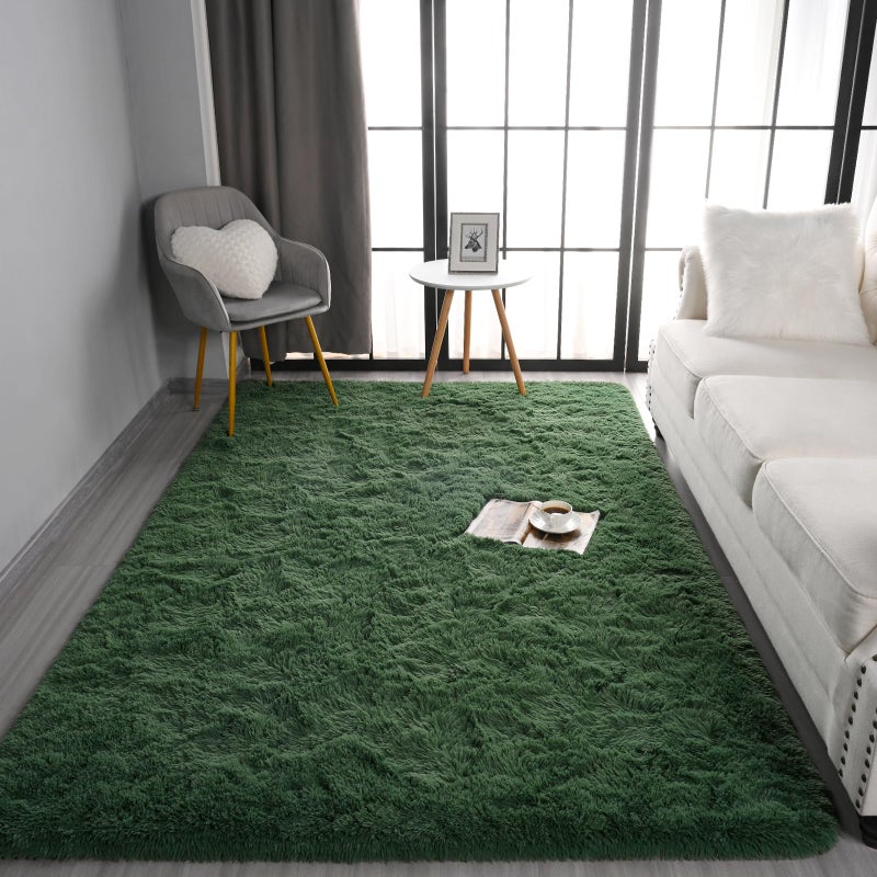 Pettop Fluffy Deep Green Area Rug for Bedroom Living Room, 6x9 Feet Soft Plush Fuzzy Rugs for Girls Kids Boys, Non-Slip and Washable Rug for Nursery Classroom, Carpet for Rooms Decor - Image 5