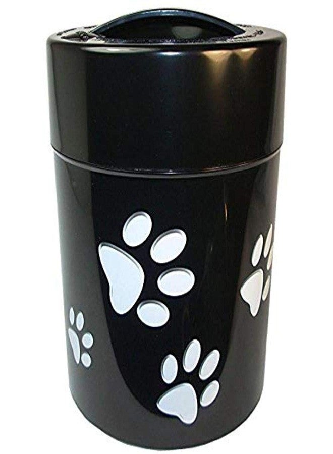 Tightpac Pawvac Kilovac Airtight Pet Food Container – Multi-Use Vacuum Container for Pet Food and other Dry Goods – 2.5 lbs / 40 oz / 3.8L, Wide-Mouth, Patented Vacuum Seal, Black with Paws - Image 1