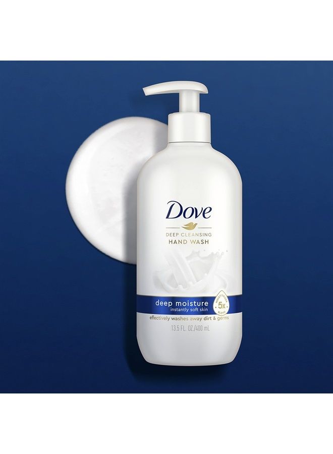 Dove Deep Moisture Hand Wash For Clean & Softer Hands Cleanser That Washes Away Dirt and Germs 13.5 oz - Image 3