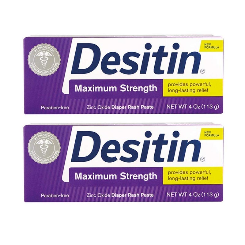 DESITIN Maximum Strength Diaper Rash Paste 4 Ounce (Pack of 2)