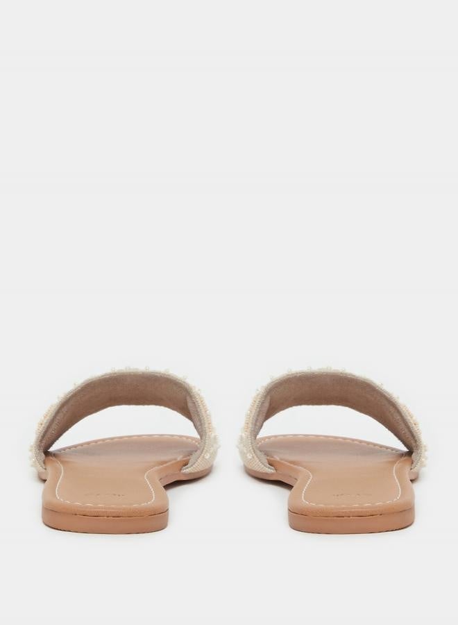 Styli Embellished Slip-On Flat Sandals - Image 5