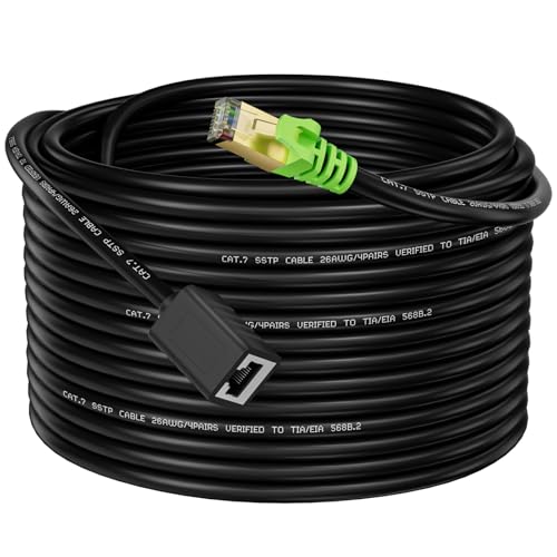 Weetcoocm Ethernet Extension Cable 20ft, Network Cat6a Extension Patch Cable RJ45 Cords Shielded Male to Female Connector (20FT) - Image 1