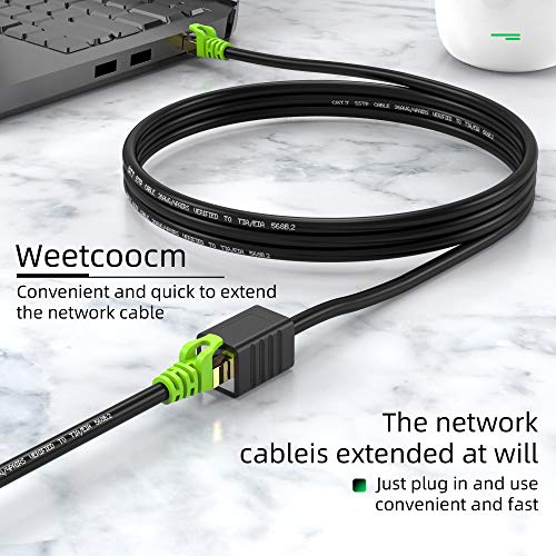 Weetcoocm Ethernet Extension Cable 20ft, Network Cat6a Extension Patch Cable RJ45 Cords Shielded Male to Female Connector (20FT) - Image 5