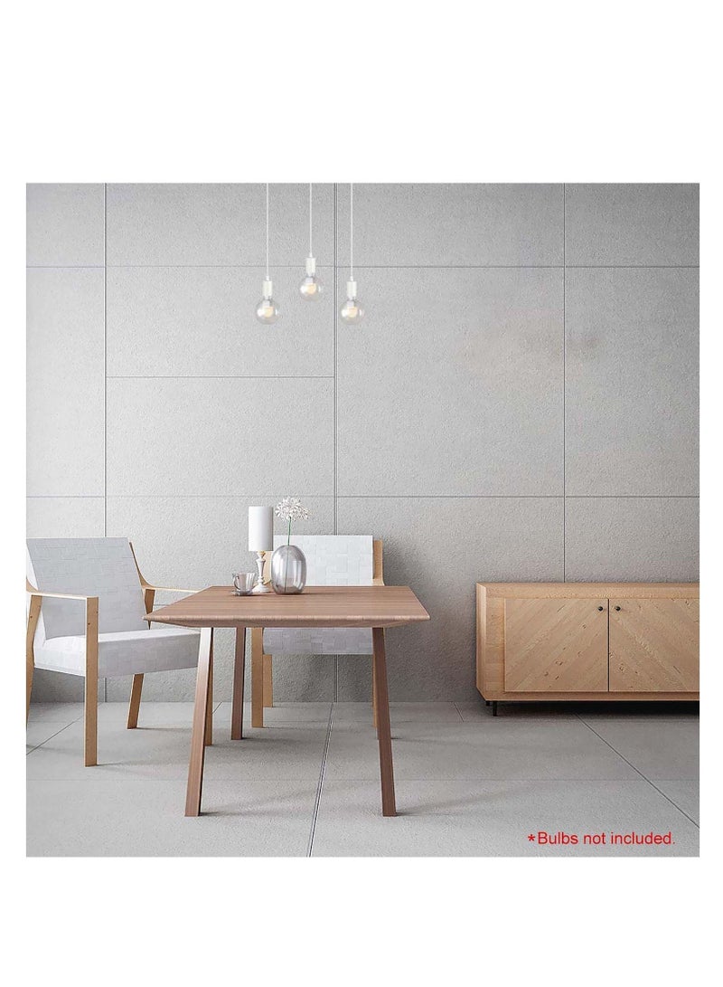 NIBEMINENT Ceiling Pendant & Lamp Holder - Rose Light E27 Bulbs Fitting Set with Braided Fabric Cable White  - Image 3