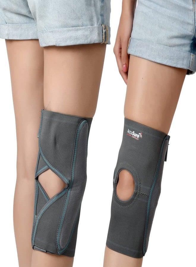 AccuSure Knee Support, Open-Patella Brace for Arthritis, Joint Pain Relief, Injury Recovery with Adjustable Strapping & With Breathable Elastic Material (S) - Image 2