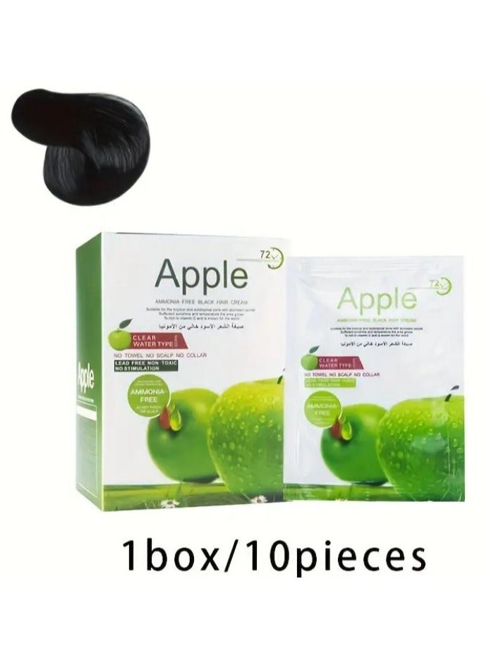 Apple Black Hair Dye Shampoo, 30mlX10 Pieces - Image 2