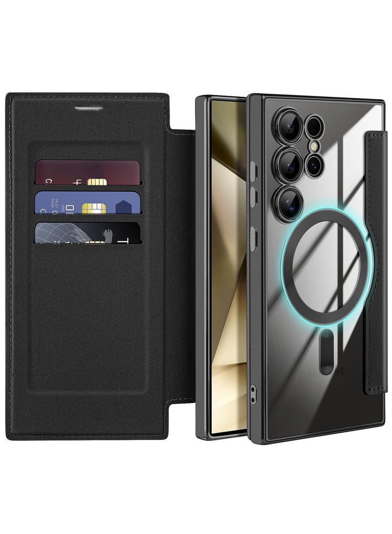 SYOSI Case for Samsung Galaxy S24 Ultra, Slim Fit PU Leather Wallet, RFID Blocking Card Slot, Built-In Lens Protector, Flip Cover for Samsung Galaxy S24 Ultra, Black - Image 1