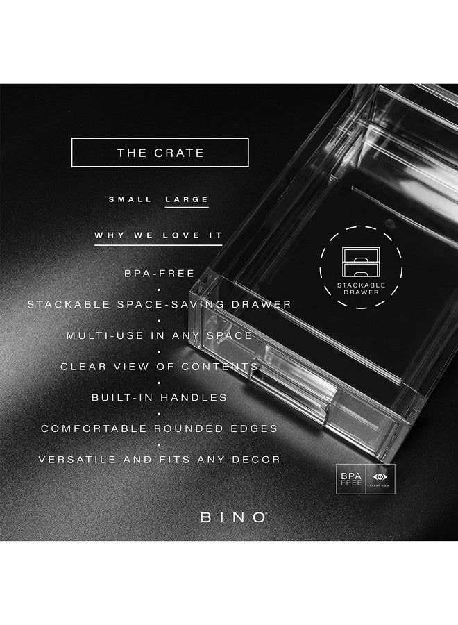 BINO | Stackable Storage Drawers, Large - Clear | THE CRATE COLLECTION | Storage Bins With Drawers | Bathroom Organizers | Under Sink Organizer | Vanity Cabinet Home Organization - Image 1