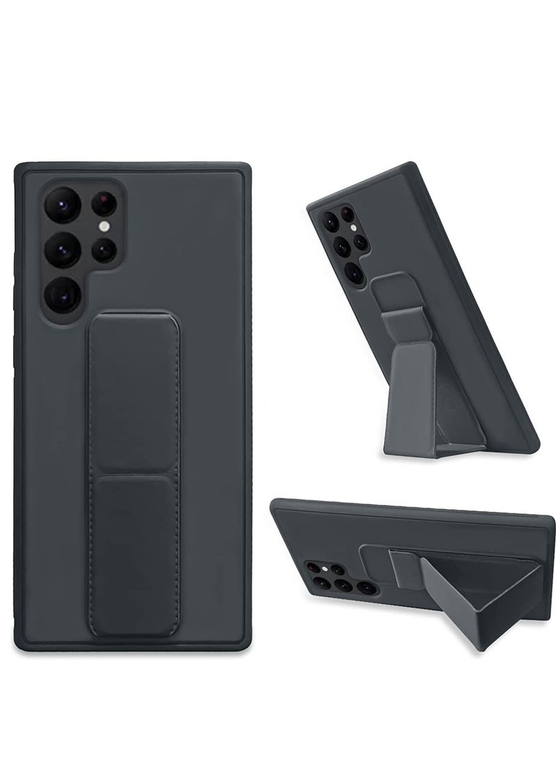 ELTRAZONE غطاء حماية لهاتف سامسونج جالاكسي S24 ألترا مع قاعدة مغناطيسية للتثبيت في السيارة وحامل، حزام يد أفقي ورأسي من السيليكون الفاخر مع قاعدة متعددة لهاتف سامسونج جالاكسي S24 ألترا - Image 1