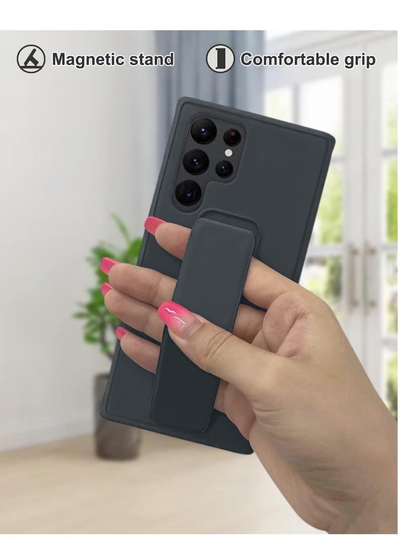 ELTRAZONE غطاء حماية لهاتف سامسونج جالاكسي S24 ألترا مع قاعدة مغناطيسية للتثبيت في السيارة وحامل، حزام يد أفقي ورأسي من السيليكون الفاخر مع قاعدة متعددة لهاتف سامسونج جالاكسي S24 ألترا - Image 5