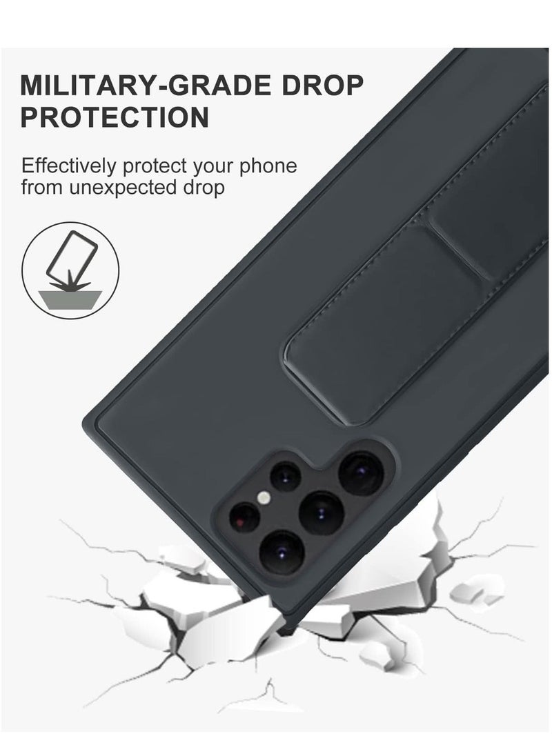 ELTRAZONE غطاء حماية لهاتف سامسونج جالاكسي S24 ألترا مع قاعدة مغناطيسية للتثبيت في السيارة وحامل، حزام يد أفقي ورأسي من السيليكون الفاخر مع قاعدة متعددة لهاتف سامسونج جالاكسي S24 ألترا - Image 4