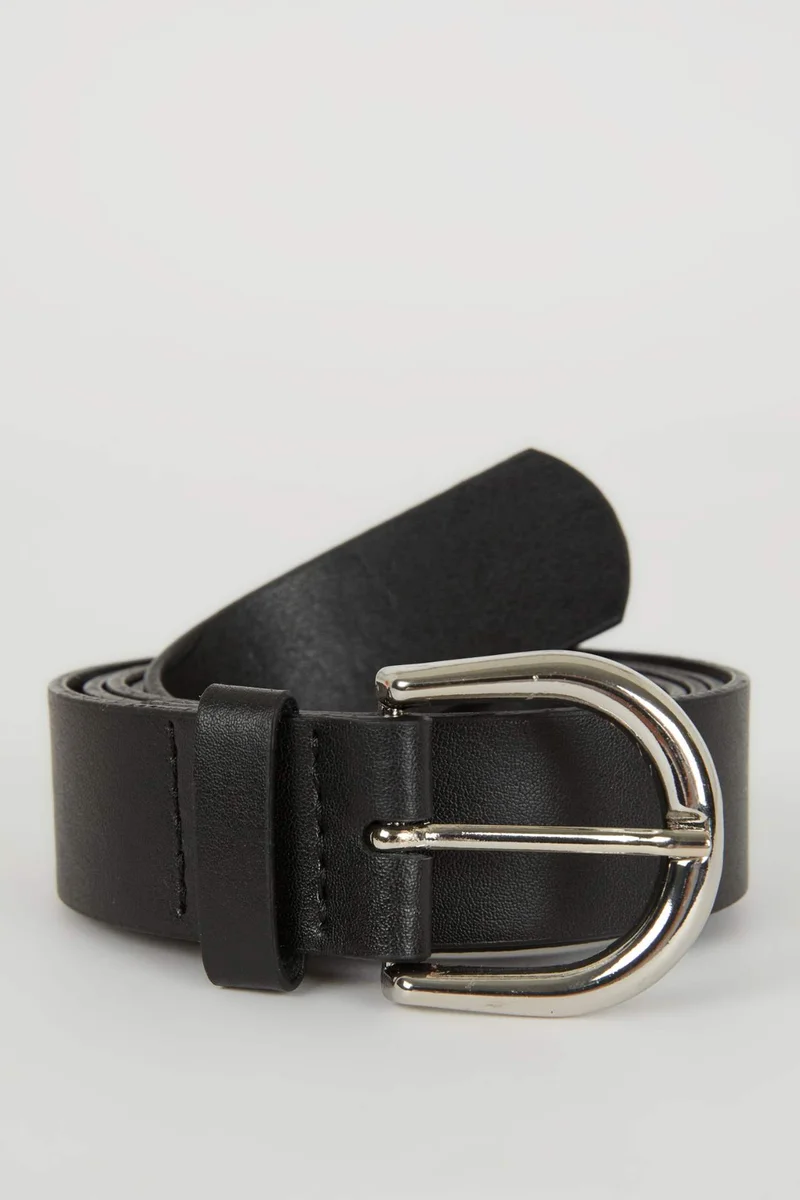 Woman Faux Leather Denim Belt