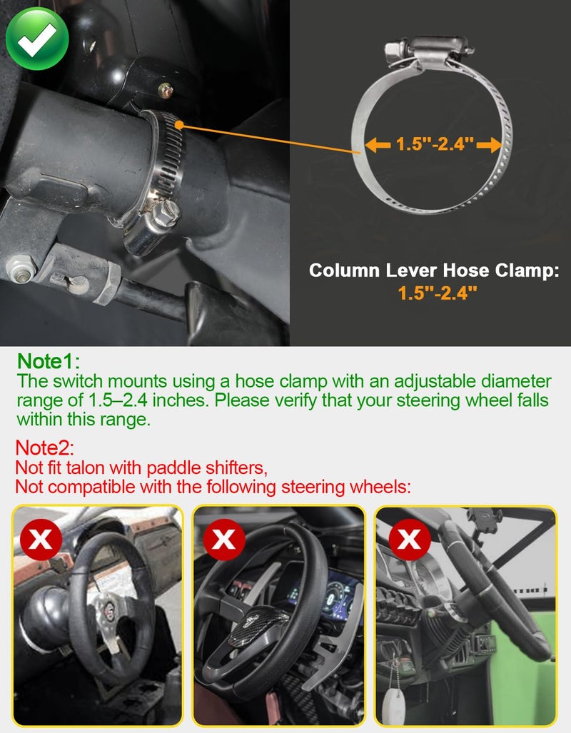 BystralX UTV Turn Signal Kit with 110dB Horn, Pre-Wired, Plug and Play UTV ATV Blinker with Lever Column Switch, Universal Street Legal Turn Signals Compatible with Polaris, Can-Am, Teryx, CFMOTO - Image 4