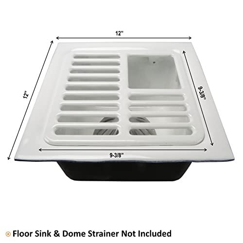 GSW Cast Iron Porcelain Floor Sink Top Grate with Ceramic Surface FS-T3/4, 9-⅜” x 9-⅜” x 1-¼” - Perfect for Restaurant, Bar, Buffet (¾ Size) - Image 5