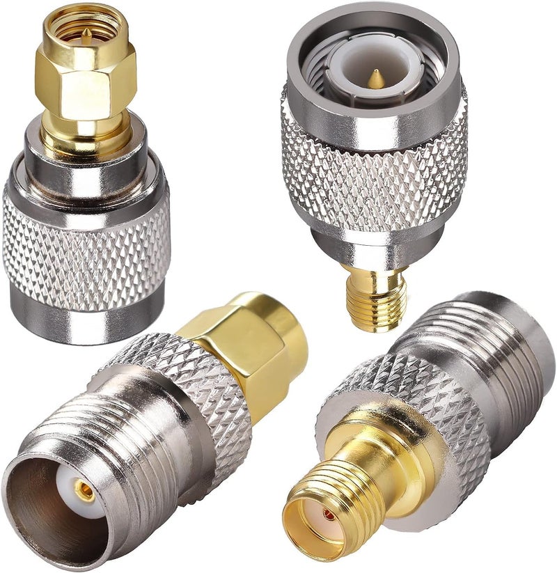 TUOLNK 4PCS SMA to TNC Coax Adapter, SMA TNC Coaxial Connector Kit SMA Male/Female to TNC Male/Female Cable Gender Changers for Radio, LTE Antenna Router etc - Image 1