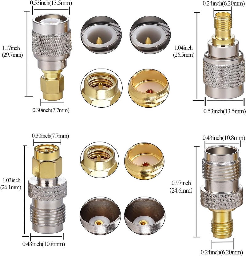 TUOLNK 4PCS SMA to TNC Coax Adapter, SMA TNC Coaxial Connector Kit SMA Male/Female to TNC Male/Female Cable Gender Changers for Radio, LTE Antenna Router etc - Image 4