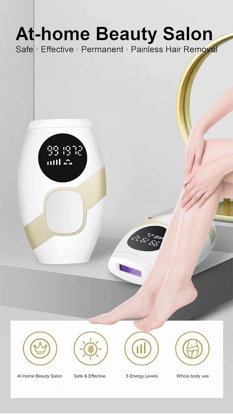 PERDANT IPL Hair Removal Handset for Women & Men – Painless Laser Hair Remover Machine for Permanent Hair Reduction on Face, Bikini, Underarms, Legs & Pubic Area – At-Home Epilator Device - Image 2