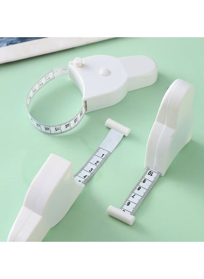 Creative three-dimensional ruler, professional waist circumference ruler, fitness circumference ruler, hip circumference, arm circumference, head and tail leather tape measure, automatic measuring tape (white). - Image 1