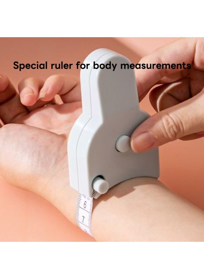 Creative three-dimensional ruler, professional waist circumference ruler, fitness circumference ruler, hip circumference, arm circumference, head and tail leather tape measure, automatic measuring tape (white). - Image 3
