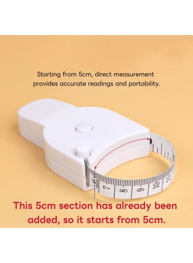 Creative three-dimensional ruler, professional waist circumference ruler, fitness circumference ruler, hip circumference, arm circumference, head and tail leather tape measure, automatic measuring tape (white). - Image 5