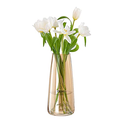 Aoderun Glass Vase for Flowers Modern Vases Home Decor Unique Flower Vase for Bouquet 87 Centerpiece Vase Decor RoomBedroomLiving RoomLibraryOfficeTableEntrywayModern FarmhouseGrey