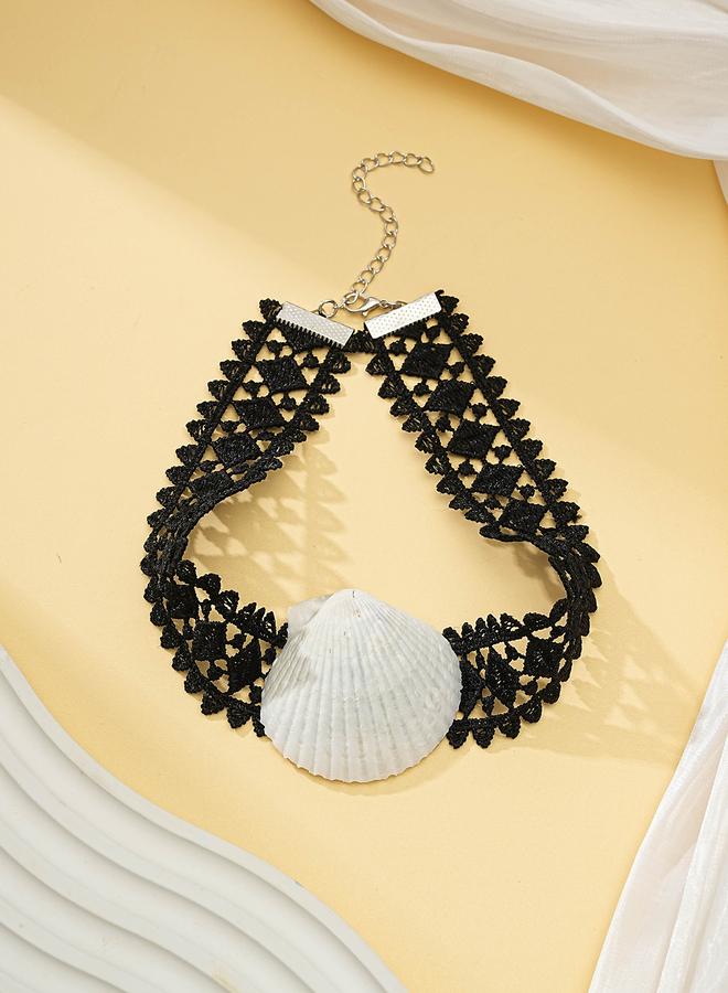 Take Two Lace Shell Choker Necklace - Image 4