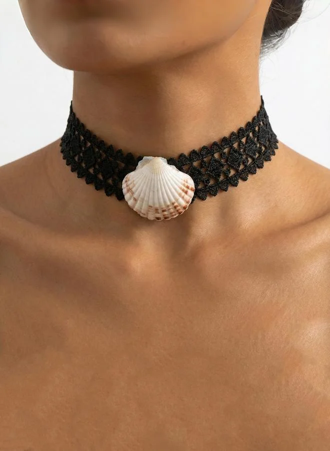 Take Two Lace Shell Choker Necklace