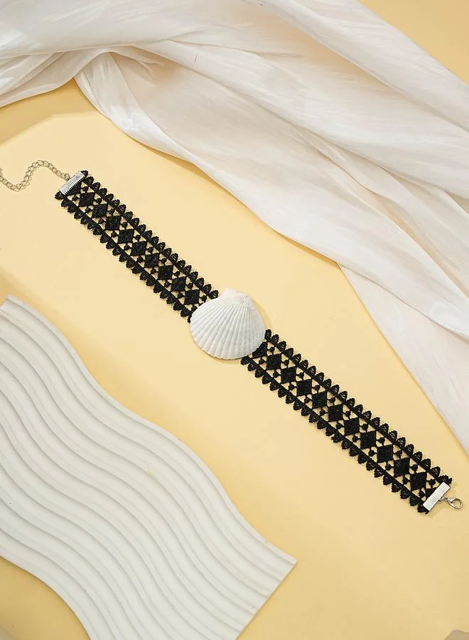 Take Two Lace Shell Choker Necklace